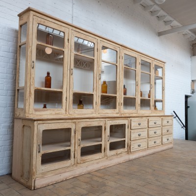 Large wooden pharmacy cabinet, 1950