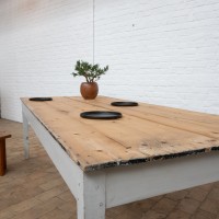 Large wooden farmhouse table