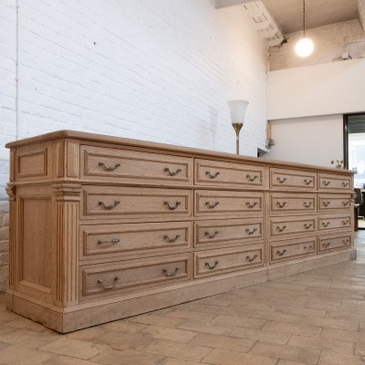 Large oak craft cabinet with 16 drawers, 1930