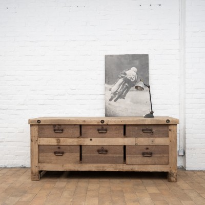 Early 20th 6 -drawer workbench