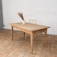 French oak farm table, early 20th century French antique