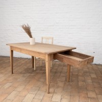 French antique Table de ferme en chêne, début 20ème