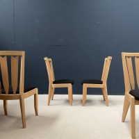 French mid-century oak chairs by GUILLERME et CHAMBRON
