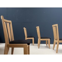 French midcentury oak chairs by GUILLERME et CHAMBRON