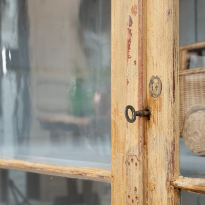 Grande vitrine 2 portes en bois French antique