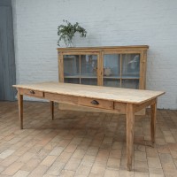 French wooden farm table, early 20th century