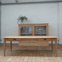 French wooden farm table, early 20th century