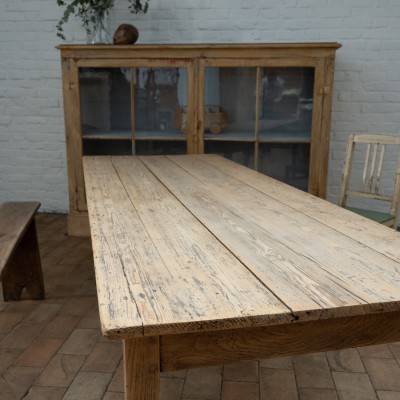 French wooden farm table, early 20th century