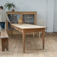 French wooden farm table, early 20th century