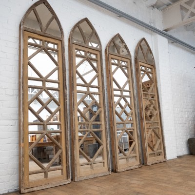 Set of 4 wooden mirrors, 19th