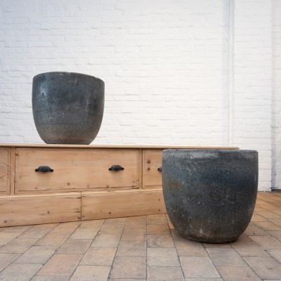 Pair of French foundry crucibles, 1950