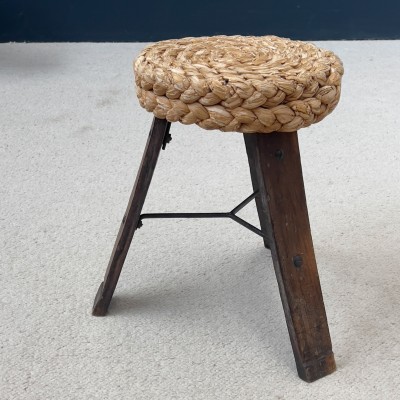 AUDOUX and MINET tripod stool  FRANCE c. 1950