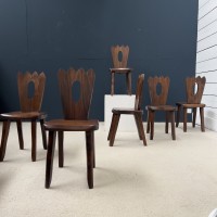 Brutalist elm chairs by Olavi HANNINEN style. Furniture proposed by ECLECTIQUE ANTIQUE