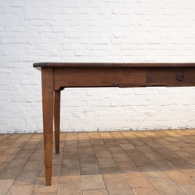 French wooden farm table, early 20th century