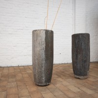 Pair of large foundry pots, early 20th century