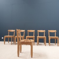 GUILLERME et CHAMBRON set of 6 "Thierry" chairs éd "Votre Maison" 1950