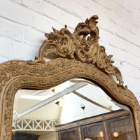 Ancien miroir doré à fronton fin XIXème