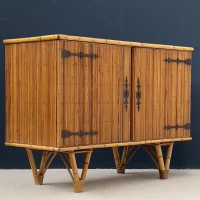 AUDOUX  MINET bamboo sideboard CIRCA 1950