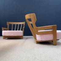 GUILLERME et CHAMBRON armchair and sofa DENIS France 1960