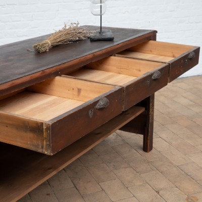 Antique wooden counter from the early 20th century