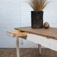 Large craft table from a former butcher's shop from the early 20th century