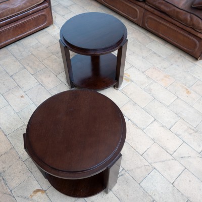 Pair of  French oak  Art Deco side tables c1930
