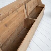 19th-century pine storage bench