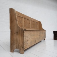 19th-century pine storage bench