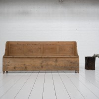 19th-century pine storage bench