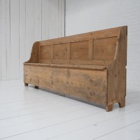 19th-century pine storage bench