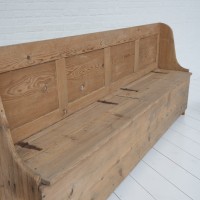 19th-century pine storage bench