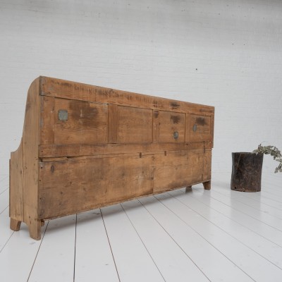 19th-century pine storage bench