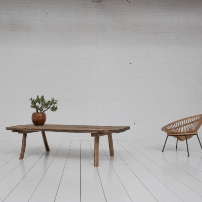 Primitive oak coffee table