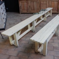 Pair of wooden bench