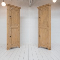 Pair of Wooden Corner Cabinets, Late 19th Century