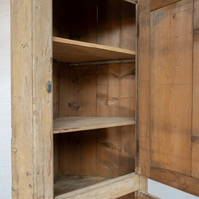 Pair of Wooden Corner Cabinets, Late 19th Century