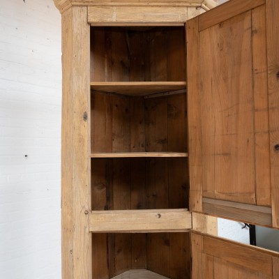 Pair of Wooden Corner Cabinets, Late 19th Century