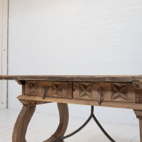 Table console Espagnole en chêne, 19ème