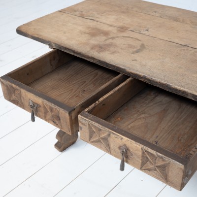 Spanish oak console table, 19th century