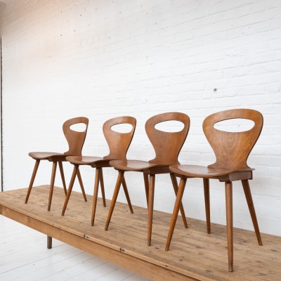 Set of 4 Baumann chairs, 1960