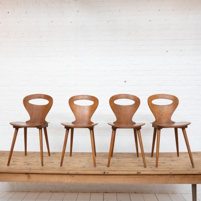 Set of 4 Baumann chairs, 1960