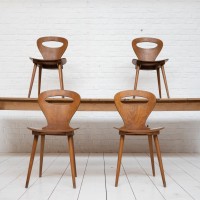 Set of 4 Baumann chairs, 1960