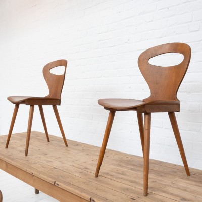 Set of 4 Baumann chairs, 1960