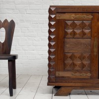 French midcentury brutalist cabinet