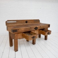 Early 20th century French butcher's block in beech wood