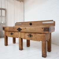 Early 20th century French butcher's block in beech wood