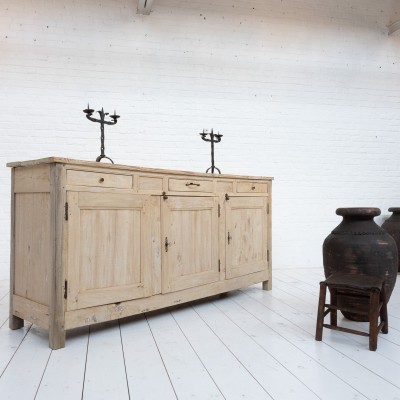 19th-century French rustic wooden buffet