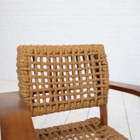 AUDOUX and MINET  rope  chair France 1950s. Furniture proposed by ECLECTIQUE ANTIQUE