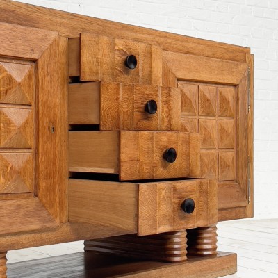Gaston POISSON french oak sideboard 1940s Furniture proposed by ECLECTIQUE ANTIQUE dealer