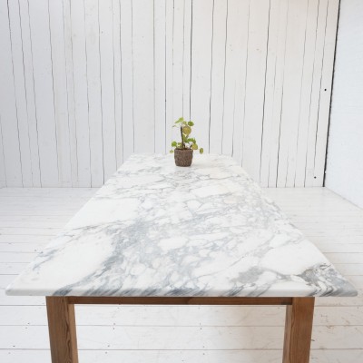 Large wood and marble table, 1950